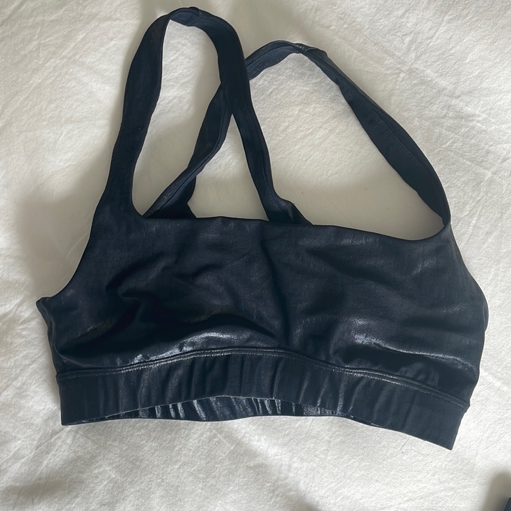 Criss Cross Bra In Crocodile Takara Shine